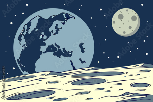 moon and stars