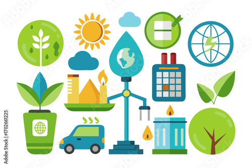 set of ecology icons