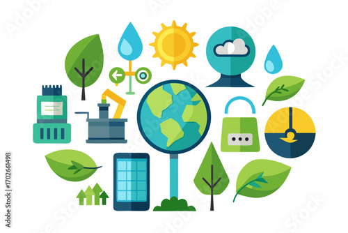 set of ecology icons