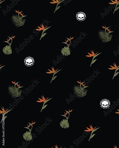Classic Popular Flower Seamless pattern background - For easy making seamless pattern use it for filling any contours