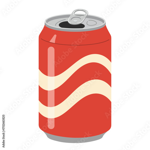 Red Soda Can Icon – Refreshing Beverage Container Vector Illustration