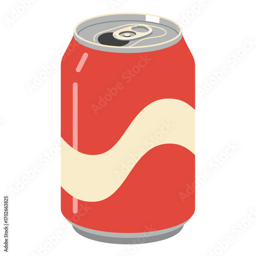 Red Soda Can Icon – Refreshing Beverage Container Vector Illustration