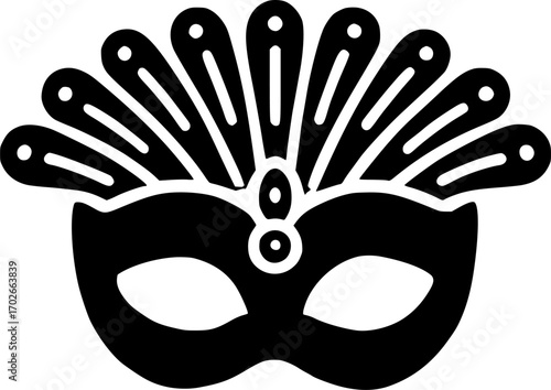carnival mask icon sign, symbol, vector, art