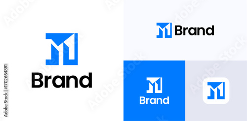 Creative modern building home construction, Logo icon design vector illustration or symbol initial letter M integrated with house architecture for interior property, real estate and brand identity