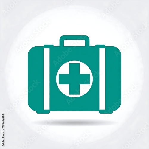 Teal medical kit icon
