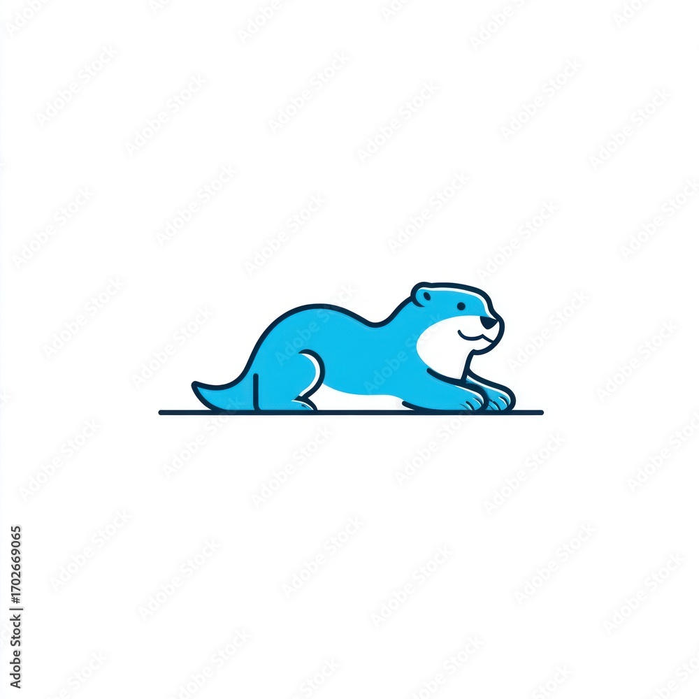 Fototapeta premium Cute cartoon otter illustration