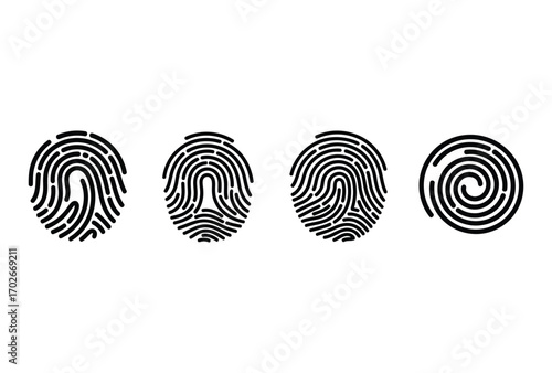 Four fingerprint patterns for forensic analysis use