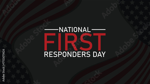 First Responders Day Web Banner with American Flag – Patriotic Awareness Design