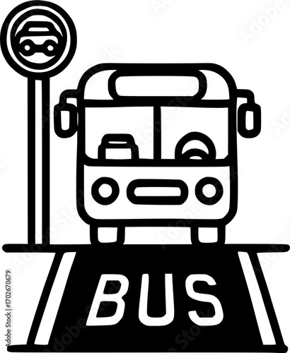 The bus stop sign isolated sign, symbol, vector, art