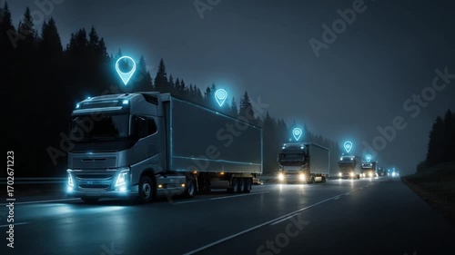 Trucks night journey with gps tracking