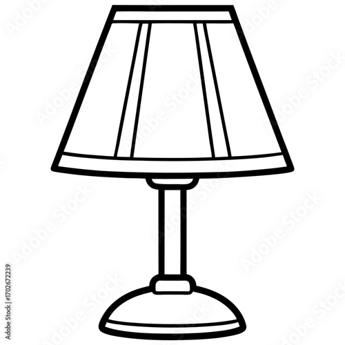 Minimal Table Lamp Line Icon