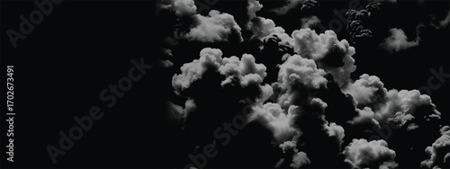 Heavy turbulent storm clouds forming a dramatic textured abstract background