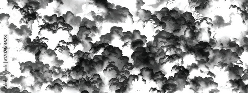 Layered rolling storm clouds creating surreal dramatic sky background