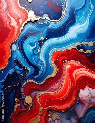 Abstract painting with vibrant colors