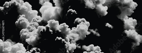 Surreal abstract stormy sky filled with smoky turbulent cloud patterns