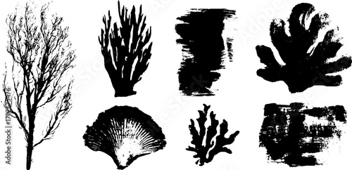 Abstract organic ink textures with branching veins for creative design projects