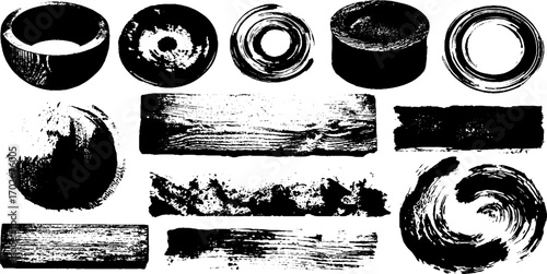 Psychedelic black ink textures and optical illusions for creative design