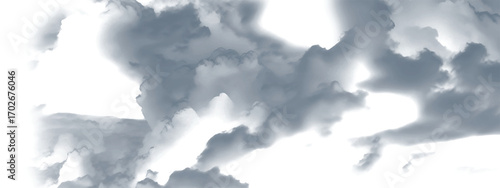 Bright minimalist background with layered airy blue clouds floating