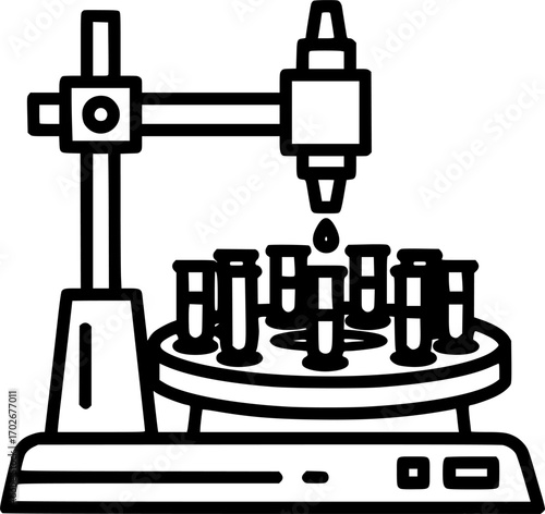 Fraction collector outline icon vector
