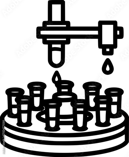 Fraction collector outline icon vector
