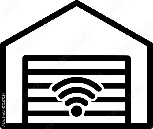Smart garage door outline icon vector
