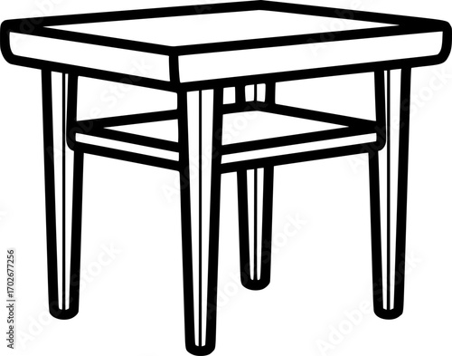 Side table outline icon vector
