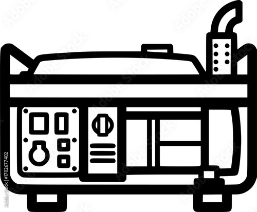 Emergency generator outline icon vector
