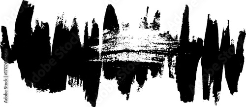 Abstract black ink silhouette of glitch screen for creative design projects