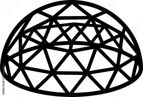 Geodesic dome outline icon vector
