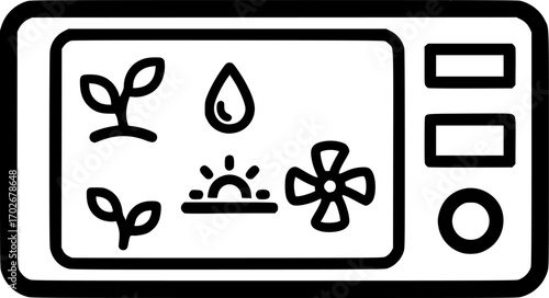 Smart greenhouse controller outline icon vector
