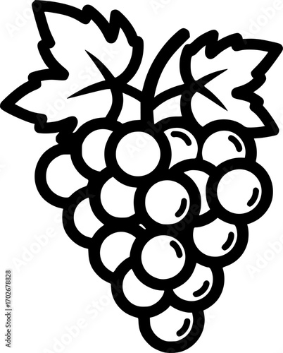 Grapes bunch outline icon vector
