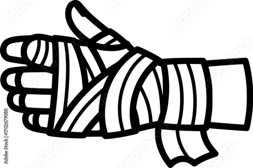 Hand wrap outline icon vector
