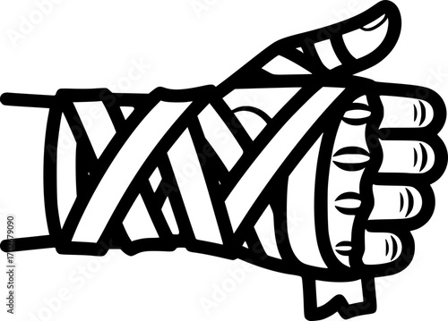 Hand wrap outline icon vector
