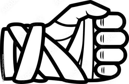 Hand wrap outline icon vector
