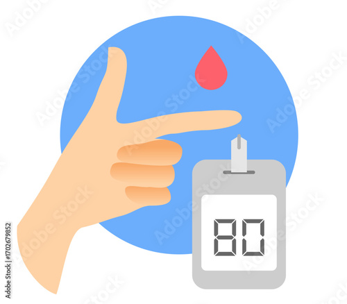 Diabetes Mellitus - Blood Sugar Monitoring Device - Stock Icon