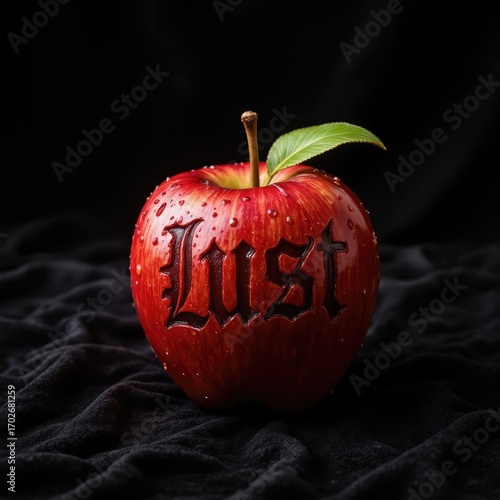 A red apple with 