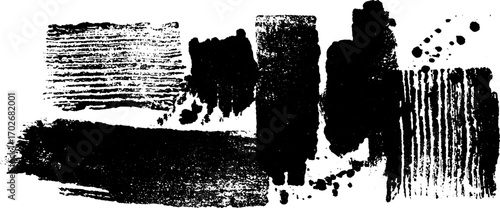 Abstract black ink silhouette on urban cement surface for design and texture concepts