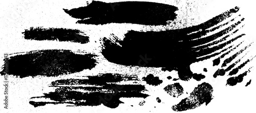 Edgy black ink silhouette with urban spray paint effects for bold graphic design