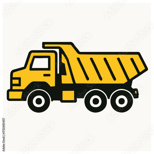 Dump Truck Clean Flat Vector