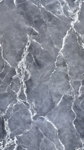 Close up view of grey marble with white veining patterns, realistic natural geological formations,