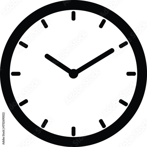 Clock Time Icon Vector Design Illustration Isolated on White Background