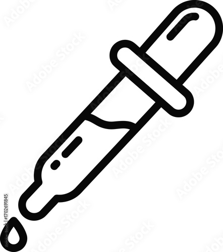 outline medicine dropper vector icon Isolated on White Background