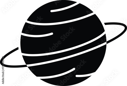 Minimal planet vector icon Illustration