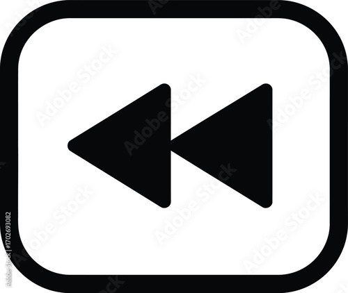 Vector fast rewind button vector icon Design