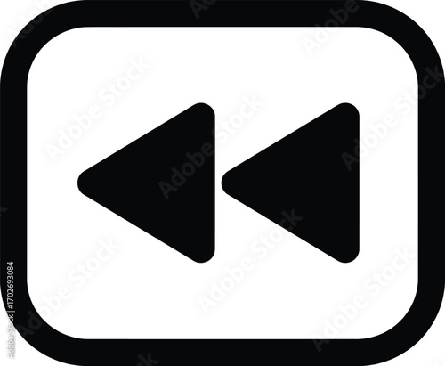 fast rewind button vector symbol