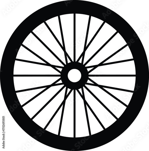 outline bicycle rim vector icon Isolated on White Background