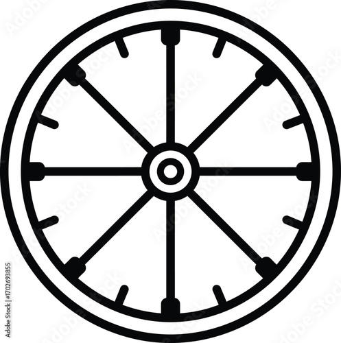 outline bicycle rim vector symbol