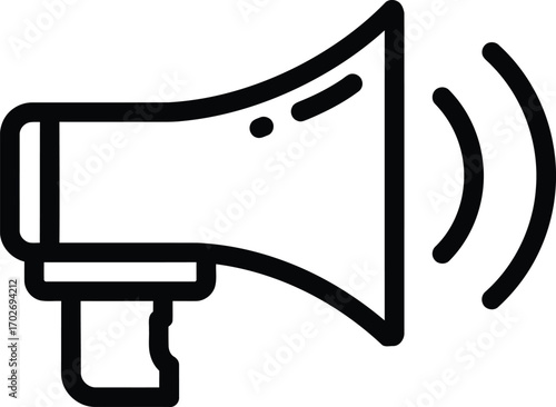 Vector outline klaxon vector icon Design
