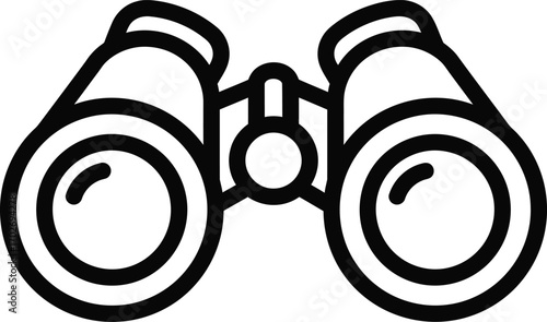 Vector outline binoculars vector icon Design