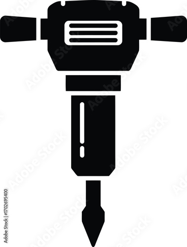 Vector jackhammer vector icon Design